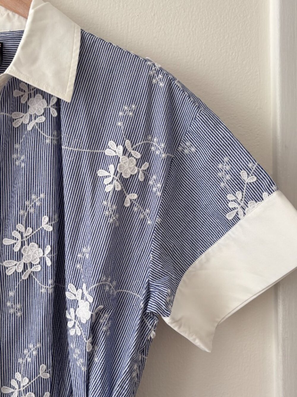 Tuckernuck Kate Embroidered Dress in Blue Striped - Picture 4 of 7